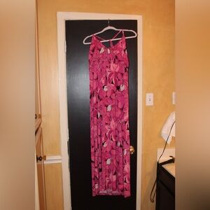 ELLE pink halter top floral maxi dress :)
